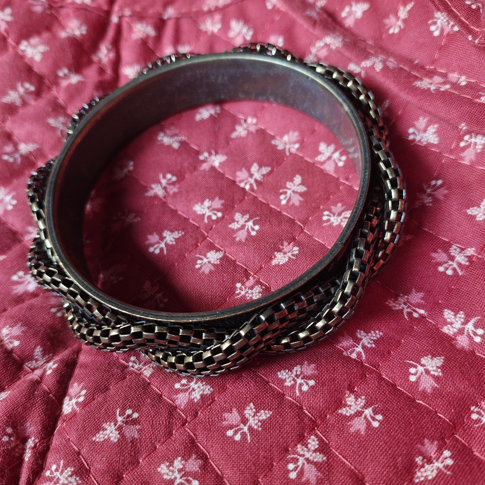 Patinead Brass Boho Bangle Bracelet 70s Vintage Antique